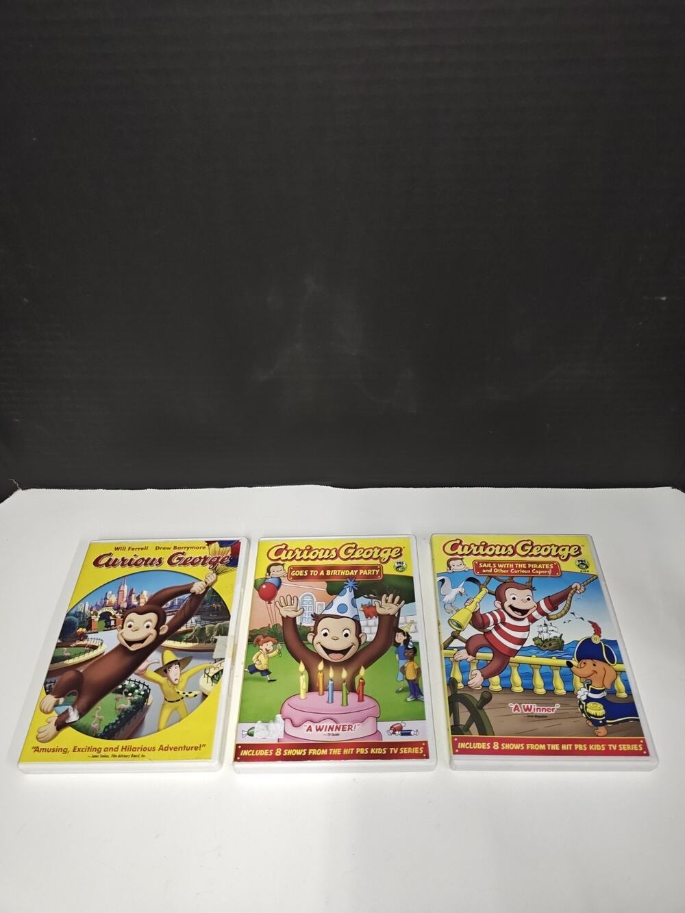 Curious George Kids Animated DVD Movie & 2 Movies With Eight Episodes Each